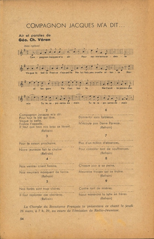 1942 02 Le Routier n 149 54 chant